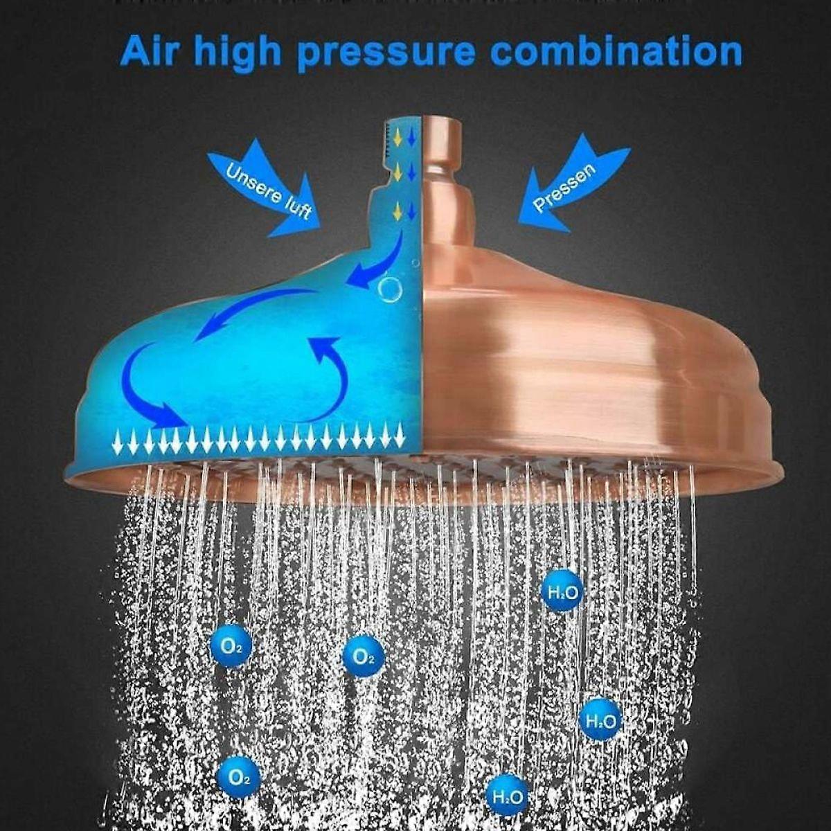 High-Pressure Rainfall Shower Head, Adjustable Angle, Waterproof Copper Nozzle