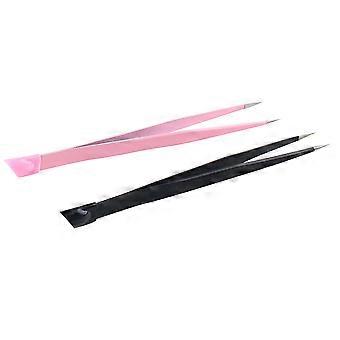 Manicure Dual-Headed Tweezers for Decal Pressing 2Pcs in Assorted Color