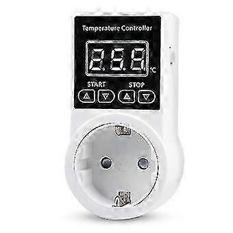 1pcs Thermostat Socket With Sensor, Digital Temperature Controller Socket, Waterproof Temperature Switch Eu Plug