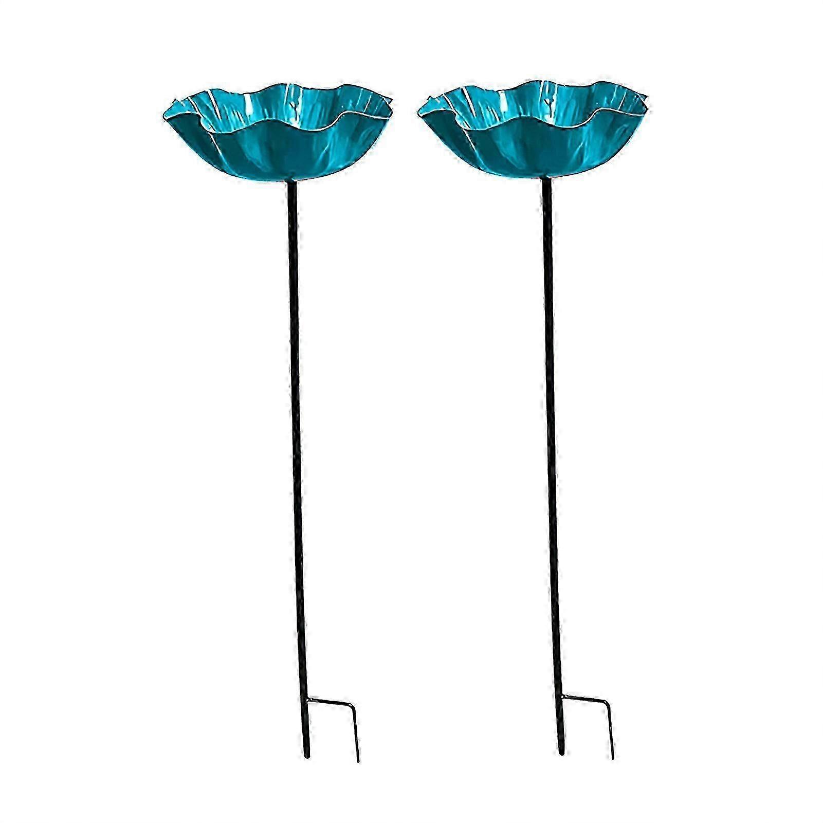 2pcs Metal Stake Bird Bath Multi Function Compatible with Nature Lovers Gift