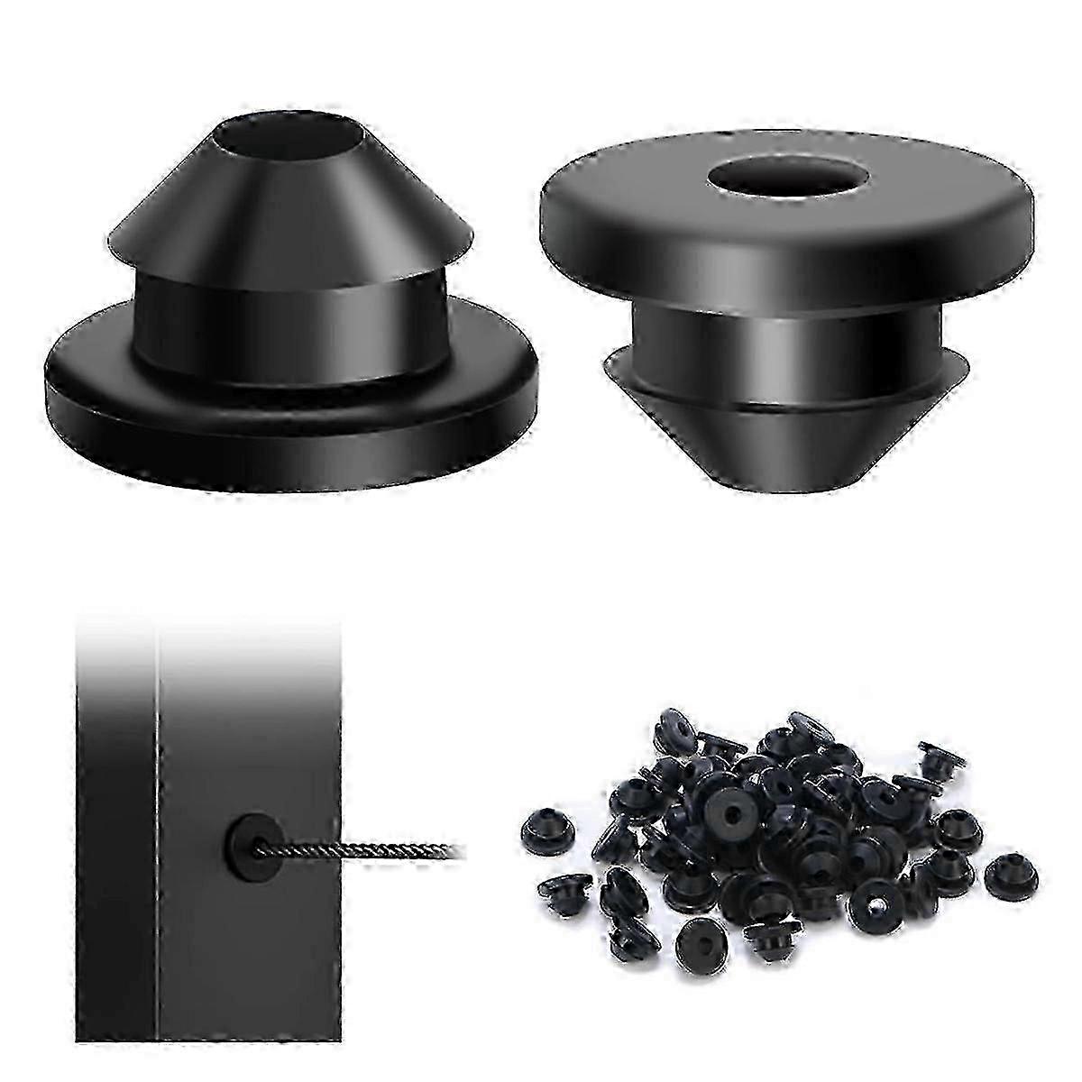 Black Rubber Cable Railing Grommet Sleeve