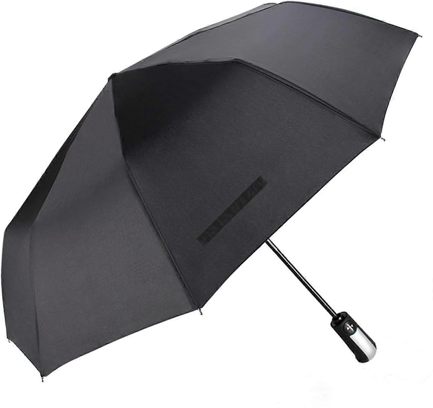 Compact Travel Umbrella Automatic Folding Waterproof OneButton Lightweight Black for Backpack