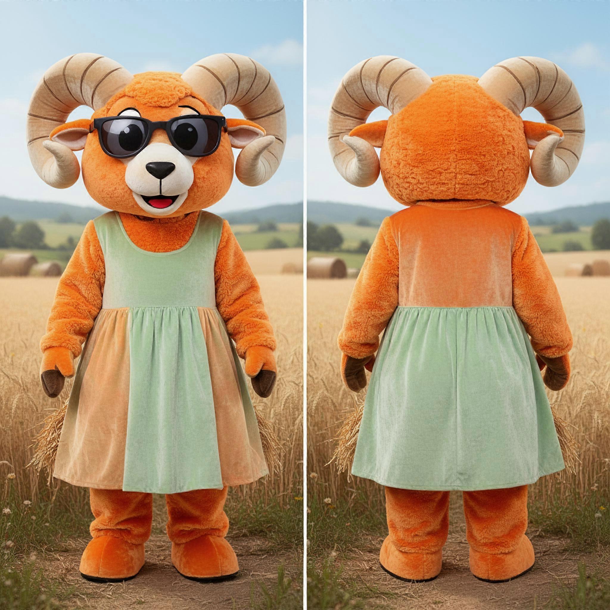 MASTICOT Rust Orange Oversized Ram Mascot