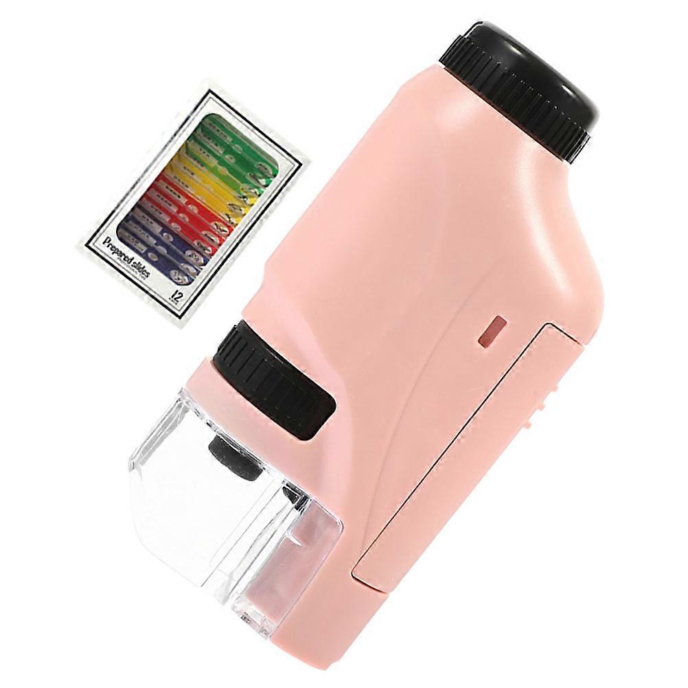 Student Microscope Biological Microscope for Magnifying Use 1Set Pink