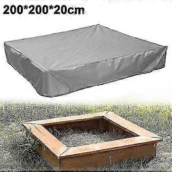 Drawstring Sandbox Cover Dust Rain Protection 200x200x20cm - Grey IXS