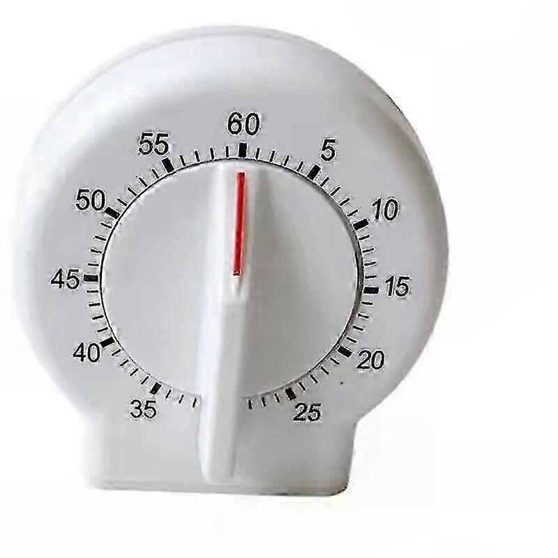 Easy-to-Read 60-Minute Mechanical Kitchen Timer, White