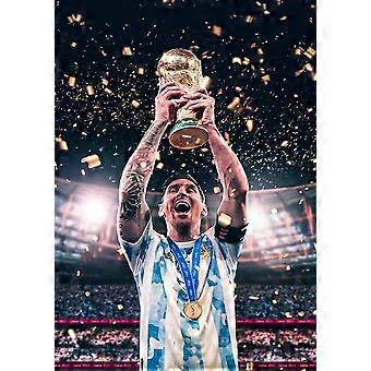 Lionel Messi The GOAT Champion Argentine World Cup 2022 Jigsaw Puzzle Football Dcor TU1972