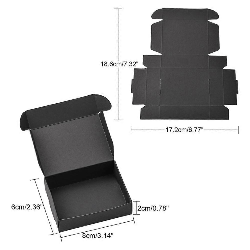 100pcs Kraft Paper Gift box Mailing boxes Folding boxes Rectangle Black 8x6x2cm