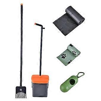 Dog Pooper Scooper - Swivel Bin Rake 35 Bags - for Lawn Yard Kennel