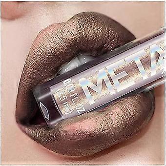 Metallic Lipstick Waterproof Lip Gloss Noble Grey Long Lasting Smudge Proof Metallic Lip Color