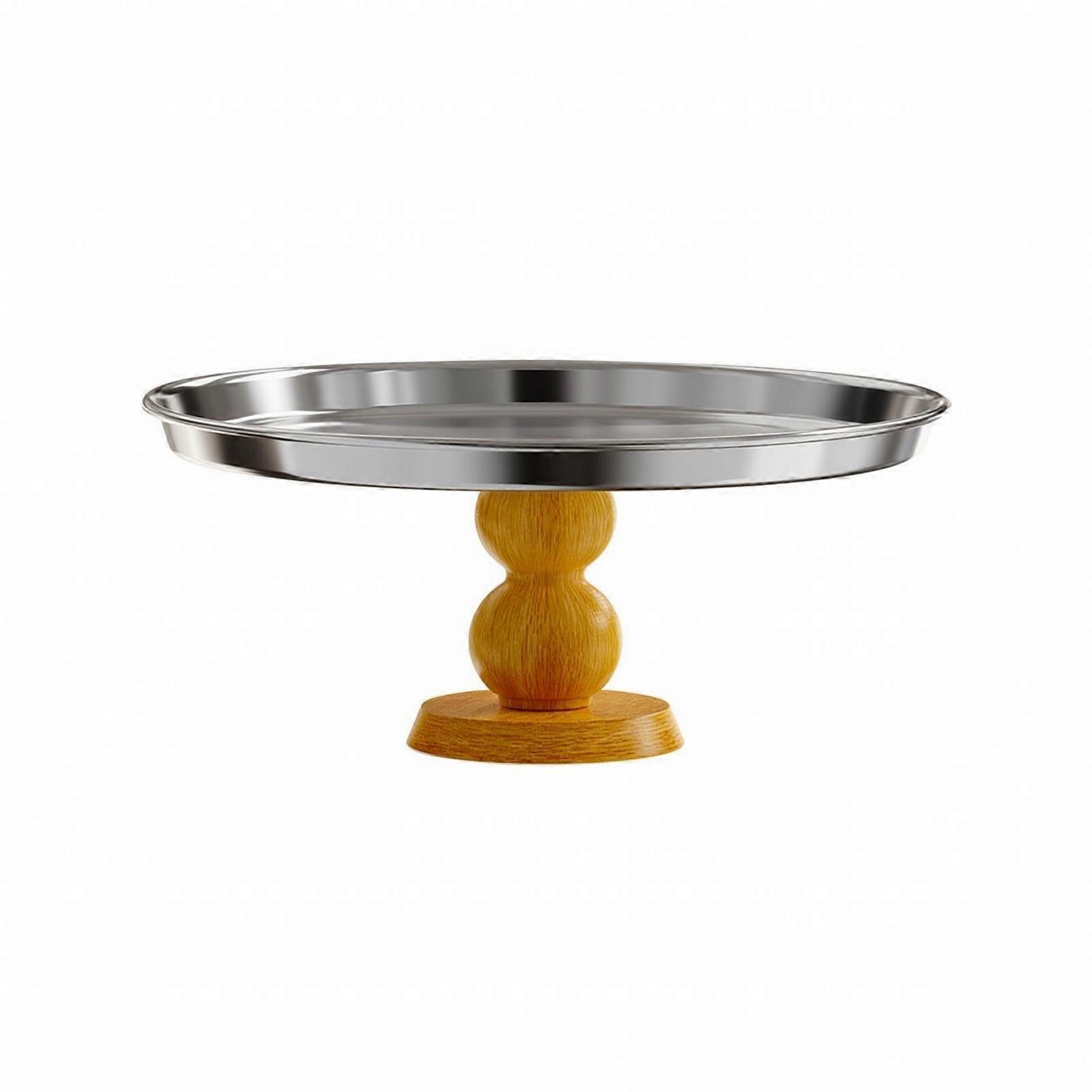 Raised Serving Tray with Round Rim Reflective, Space-Saving, Elevated Tabletop