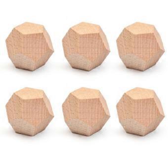 Dodecaedro in legno da 30 mm, ideale per intagli artistici e per esercizi di probabilità.