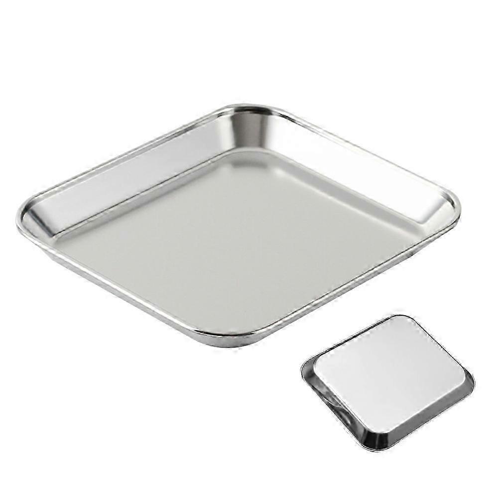 Flat Rim Stainless Serving Plate