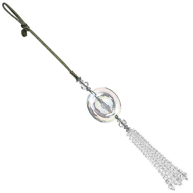 20X5cm Random Color Vehicle Rear View Mirror Ornaments Tassels Crystal Car Charm Hanging Car Decorat