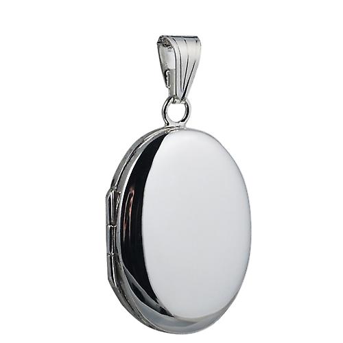 Silver 27x20mm plain oval Locket