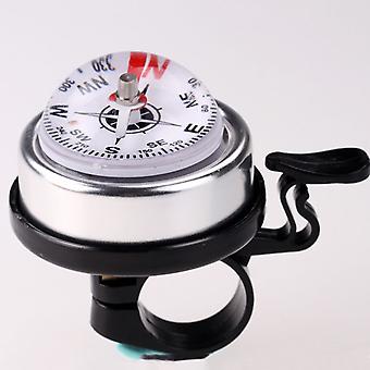 Veeki Classic Aluminum Bicycle Compass Bell with Nice Loud Tones - Silver (One)