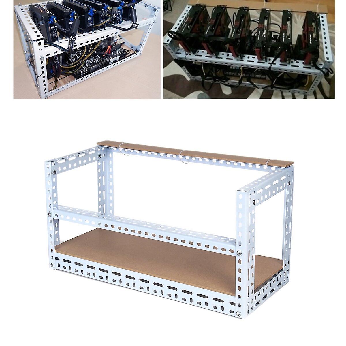 Steel Crypto Coin Bitcoin Mining Rig Frame Case Shelf Set For 6 Gpu