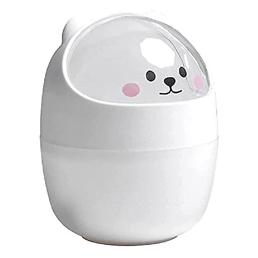 Mini - 15.5*11 White Portable Trash Desktop Trash Can