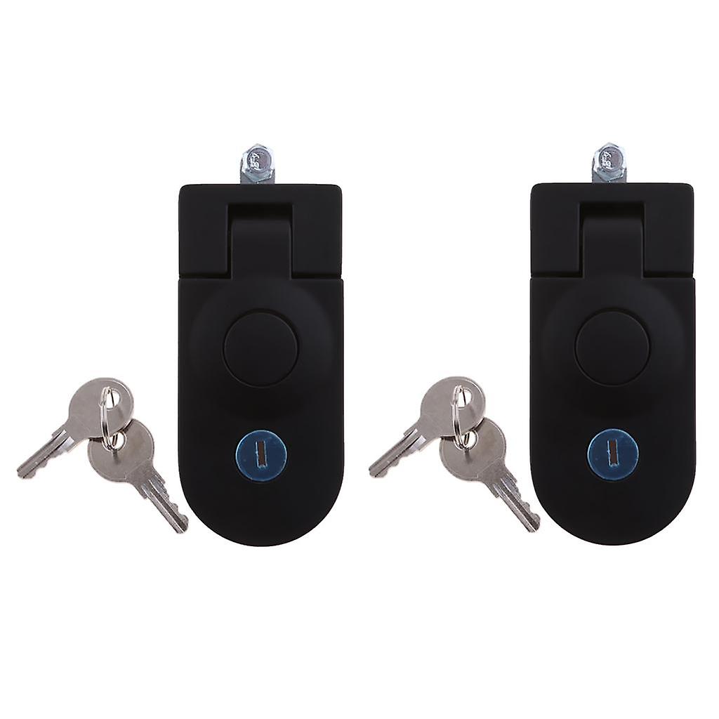 2pcs Compression Black Flush Mount Push Locks Latch Tool Box Camper Trailer