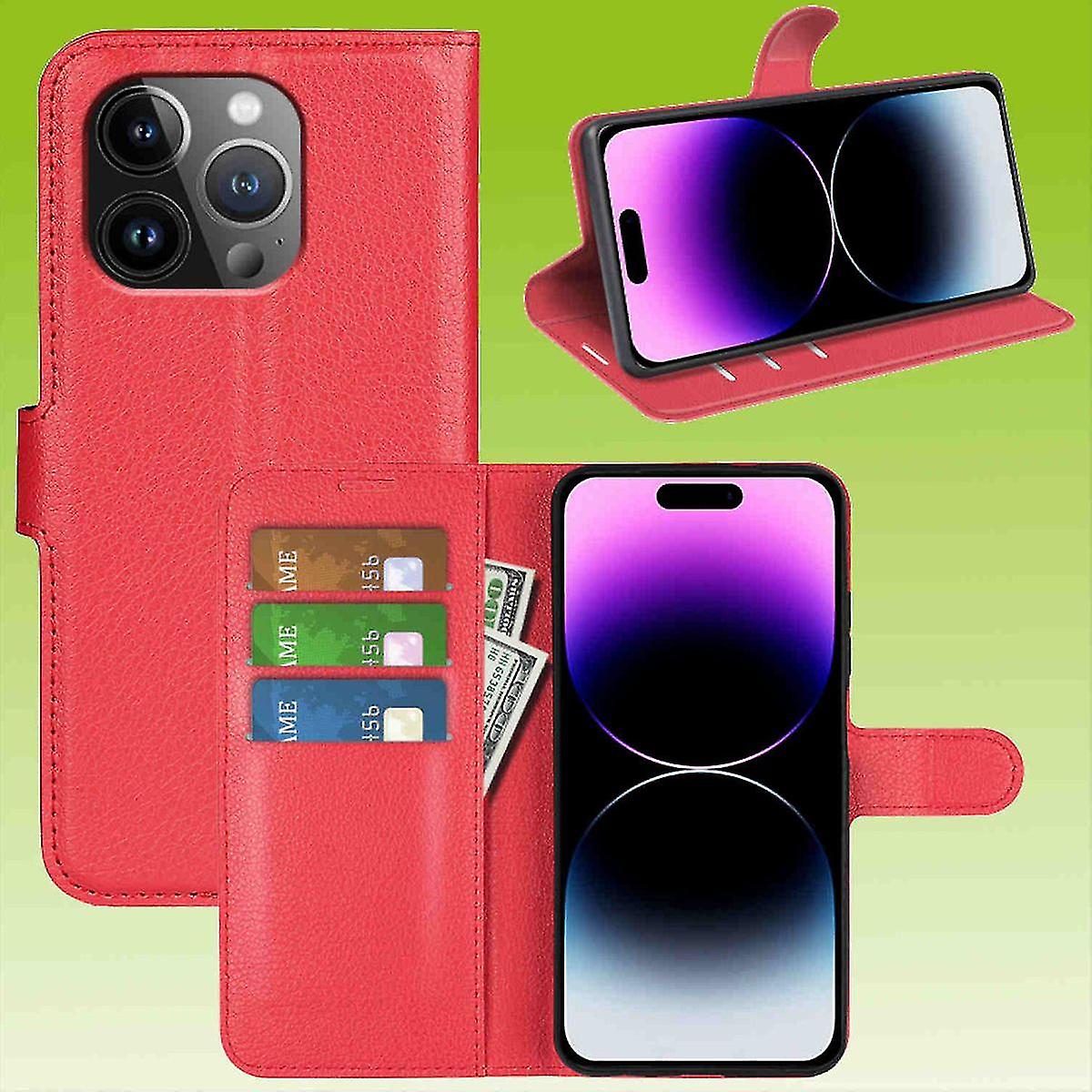 For Apple iPhone 15 Pro Max Cell Phone Case Wallet Premium Protective Case Cover Cases New Accessories Red