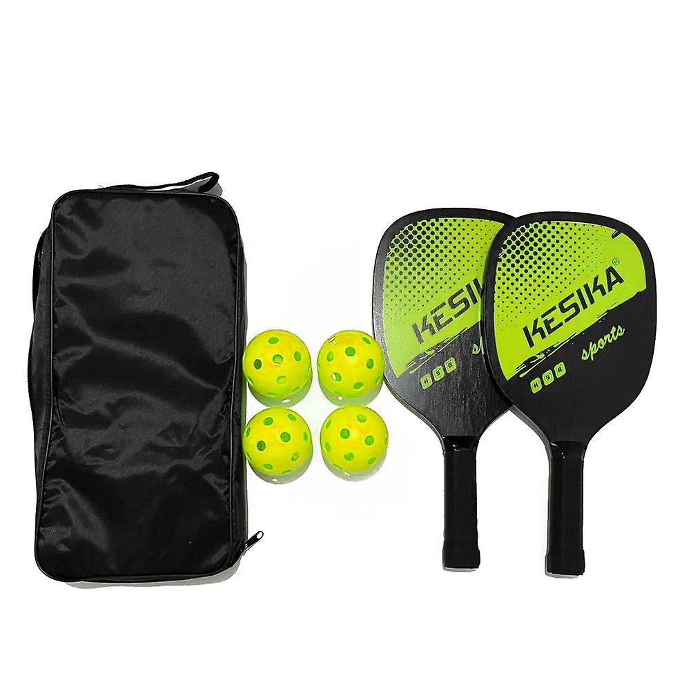 Pickleball Paddle Set Pickleball Rackets Ball Set 2 Rackets & 4 Pickleball Balls with Carrying Bag f