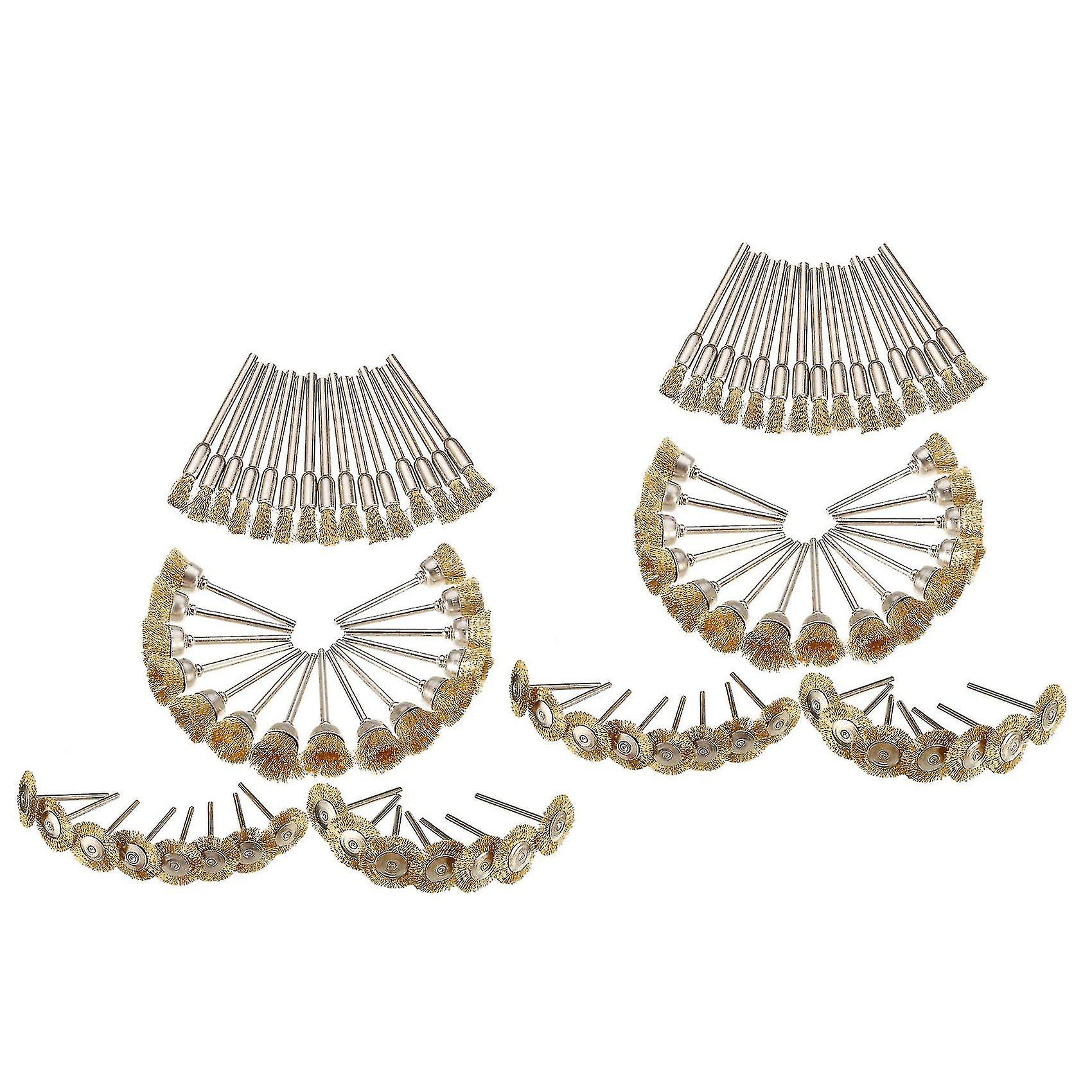 90pcs Copper Wire Brush Wheel Sanding Accessories For Rotary Grinder Tools