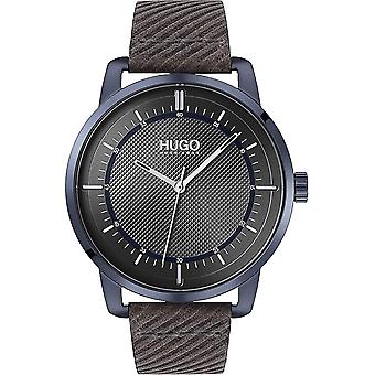 Avslør analog kvartsur for menn med kuskinnarmbånd 1530102