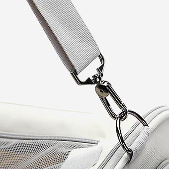 Haustiertragetasche, atmungsaktiv, faltbar, weiches Kissen, tragbare Katzentragetasche für Reisen im Flugzeug oder Auto, Beige, mit Vorhang