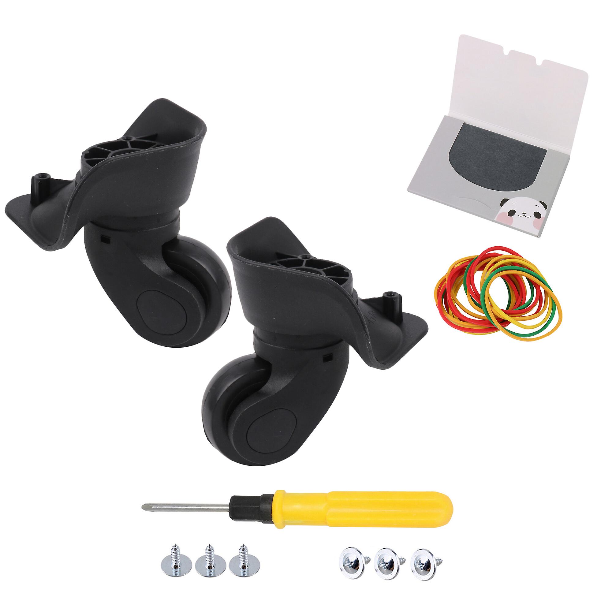 2 x Black Luggage Wheels Replacement Accessories 2Inch Dia Suitcase Caster