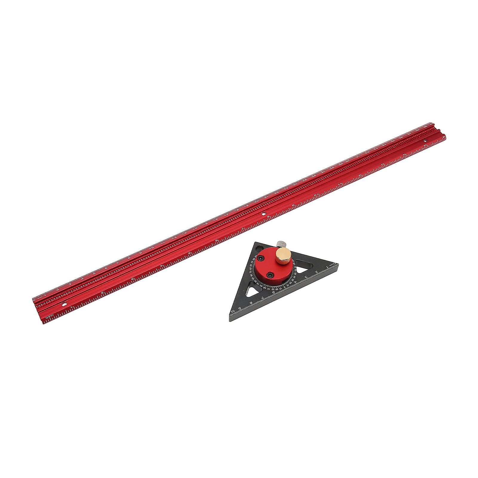 Fyearfly 400mm Scribing Ruler, Woodworking Hole Scribing Ruler Aluminum Alloy 360° Rotating Line Drawing Gauge Ruler, for Home Decoration,