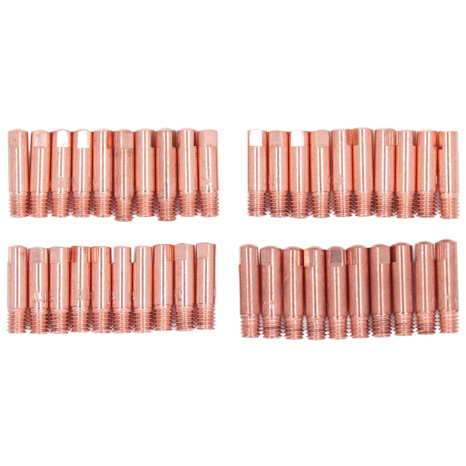 40Pcs Welding Torch Contact Tip,15AK Contact Tip Copper High Temperature Resistant Welding Tips 0.6MM to 1.0MM