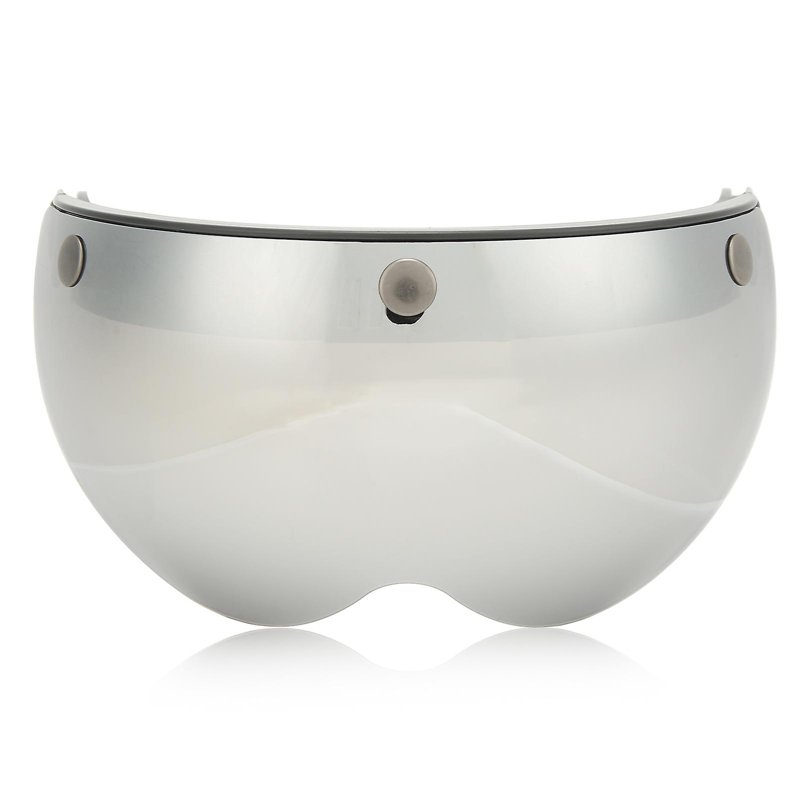 Helmet Visor Windproof Sandproof Retro Style Motorcycle Helmet Visor with Adjustable Buckle Silver