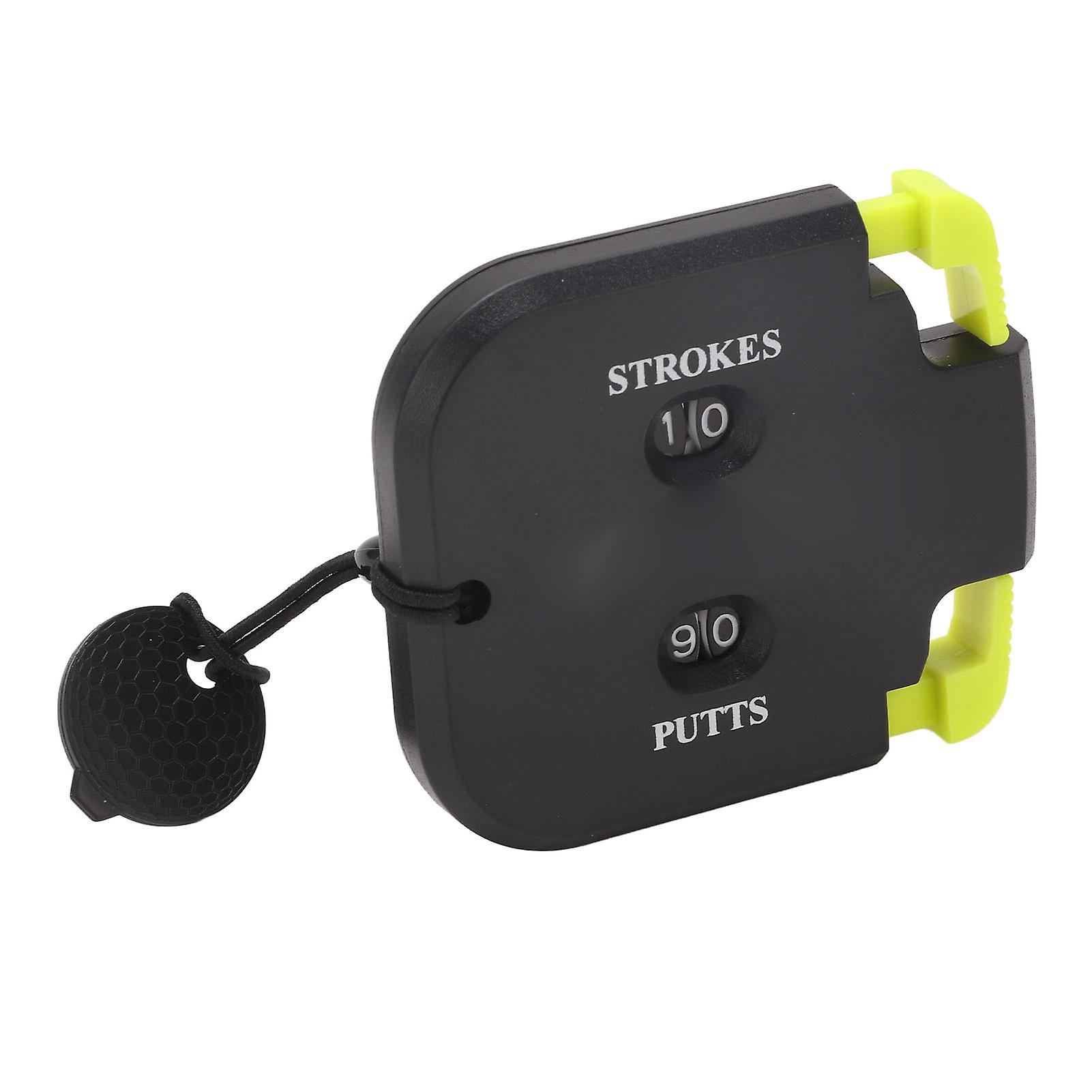 Golf Stroke Putt Score Counter Plastic 2 Digits Stroke Putts Counting Clicker with Auxiliary Zeroing Function For 2 Players Black Body Green Press
