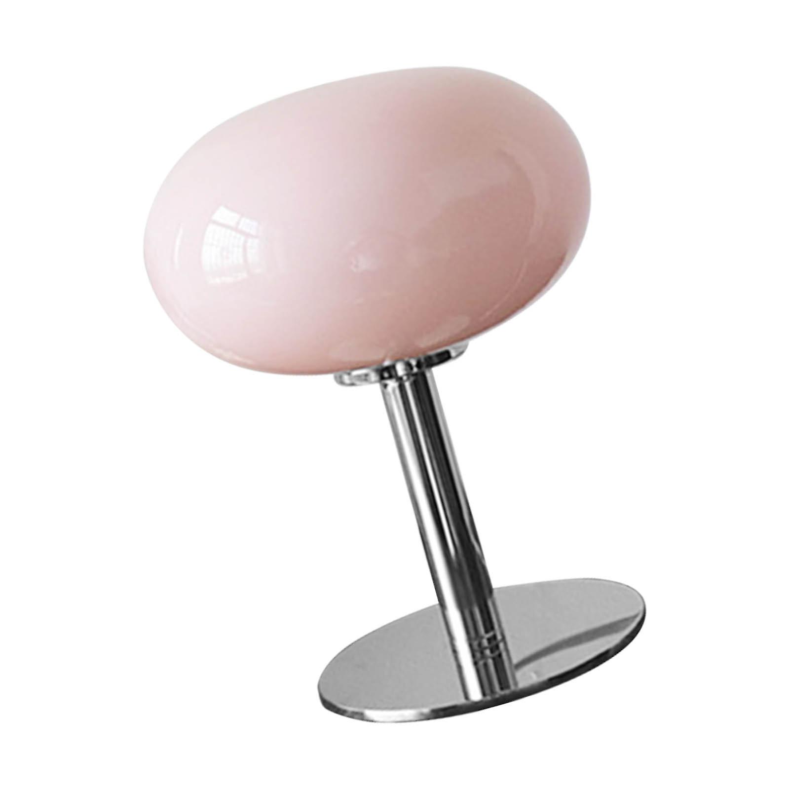 Bedside Table Lamp Iron Base Cute Shape Simple Modern Elegant Nightstand Lamp for Home USB Button Switch Pink