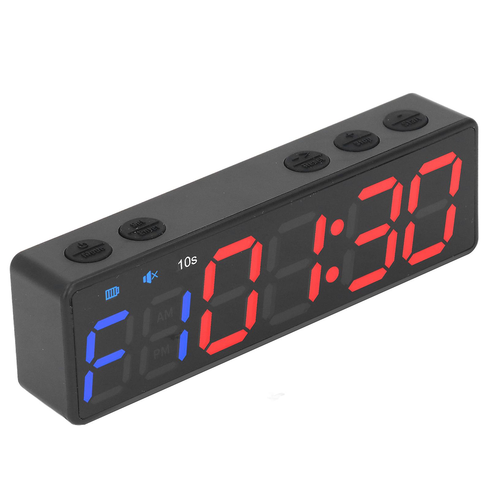 Gym Timer Portable Workout Interval Timer Fitness Clock Grand Affichage Numérique Avec Intégré Puissant Aimant Bleu et Rouge 