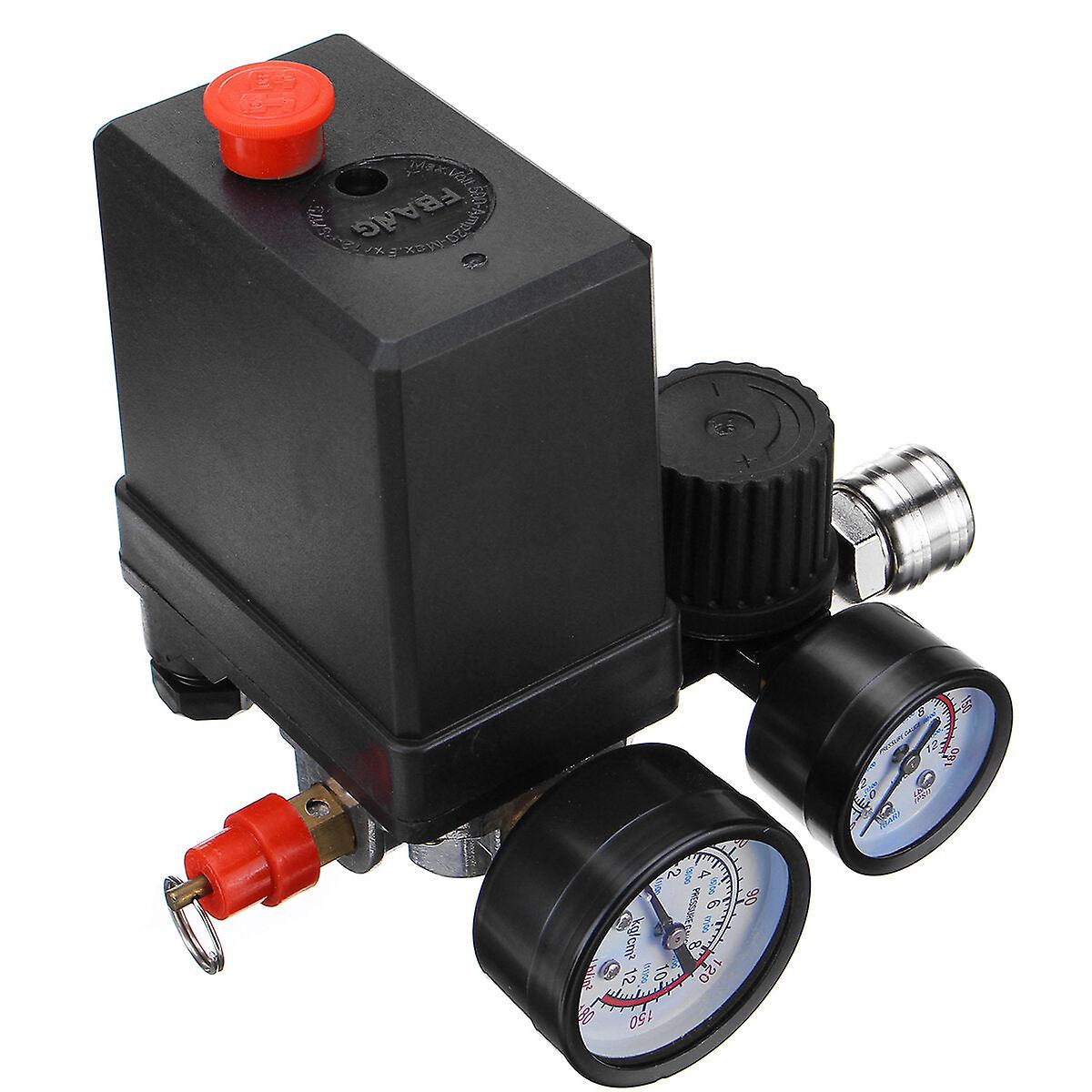 220V / 380v Air Compressor With Pressure Switch Control Valve Regulator Gauges