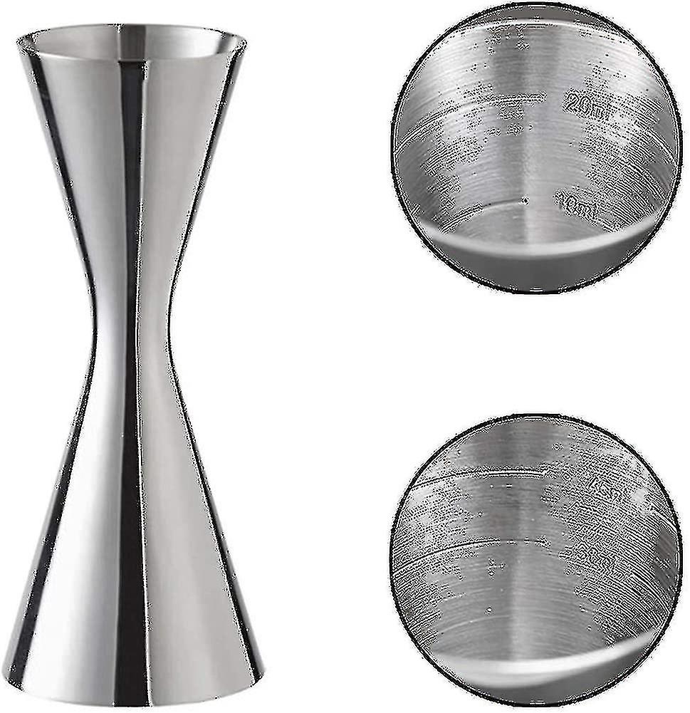Stainless Steel Double Sided Cocktail Jigger, Professional Bartender Silver 1pc