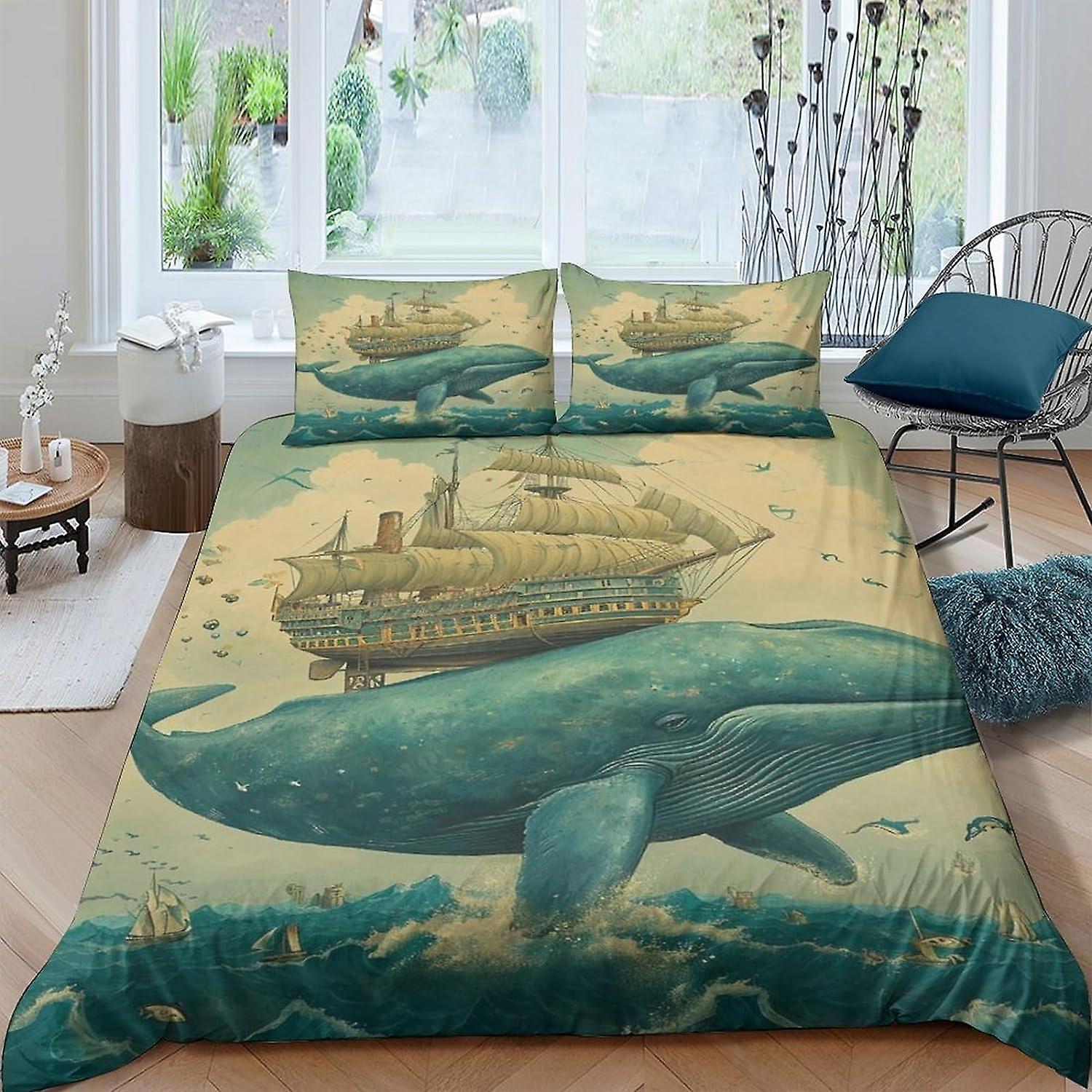 EKENOZ Ιστιοφόρο (13) Παπλωματοθήκη Σετ κλινοσκεπασμάτων Σετ 3 τεμαχίων Παπλωματοθήκη Κάλυμμα παπλώματος Κάλυμμα παπλώματος πολυεστέρα μικροϊνών με κλείσιμο με φερμουάρ Pillowca