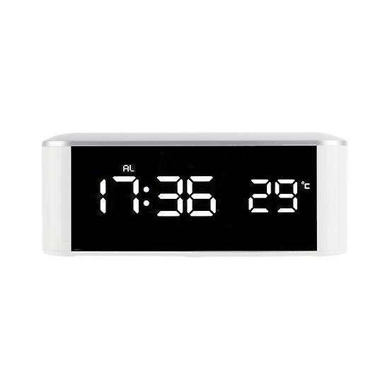 Electronic Alarm Clock Low Power Consumption Snooze-Function Mirror Surface Design Creative Desk Digital Wake Up for Dormitory