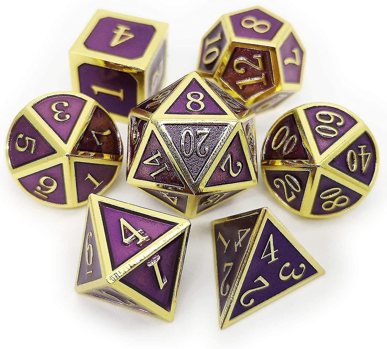7 Piece Metal Dice Set Dnd Gaming Dice Set, Role Playing Dice Set for Pathfinder Role Playing Role P