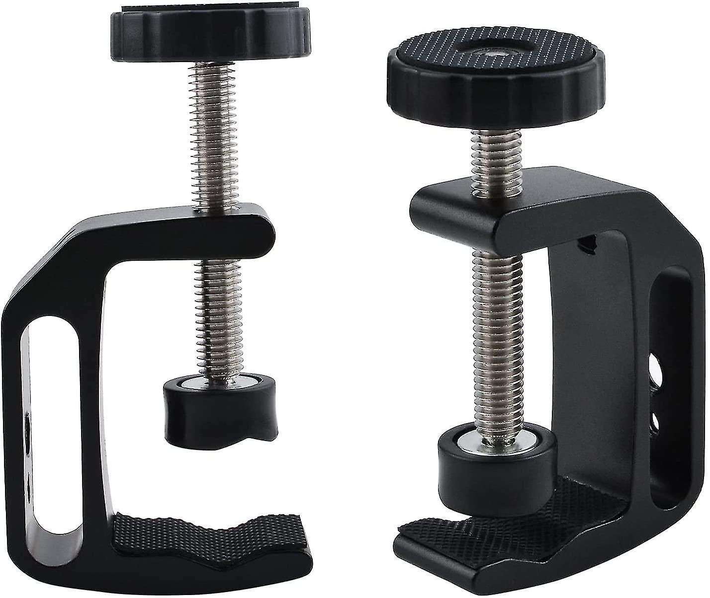 Universal C-clamp, 2pcs Aluminum Alloy Universal C Table Desk Clamp With 1/4 And 3/8 Thread Hole