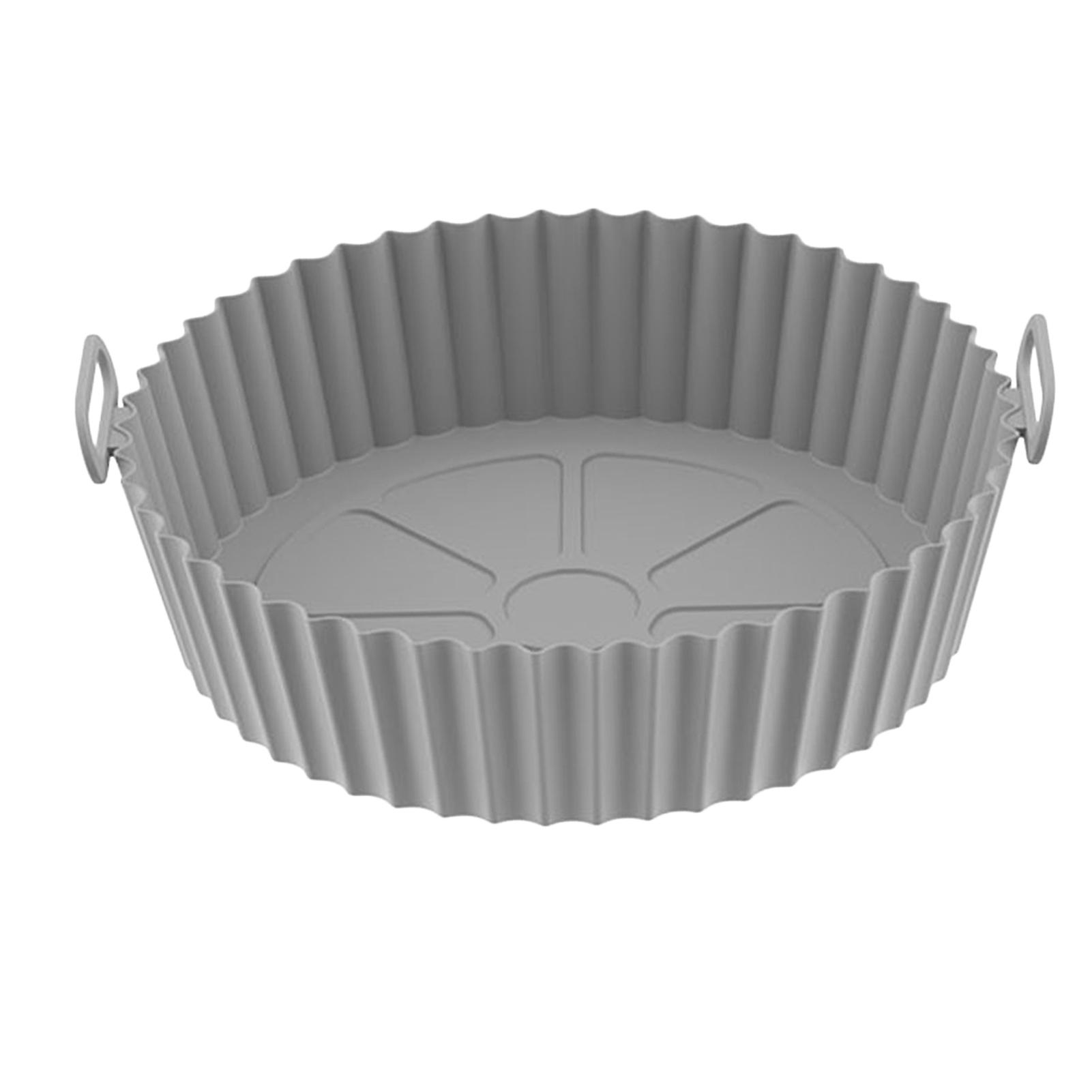 Fryer Liner Round Thickened Food Grade Silicone Flexible Easy to Clean Reusable Fryer Pot Grey