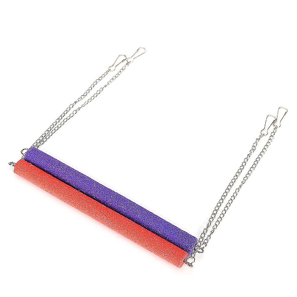 Parrots Hanging Swing - 2pcs Natural Non-Toxic Chewing Bite Pet Toys with Matte Coating