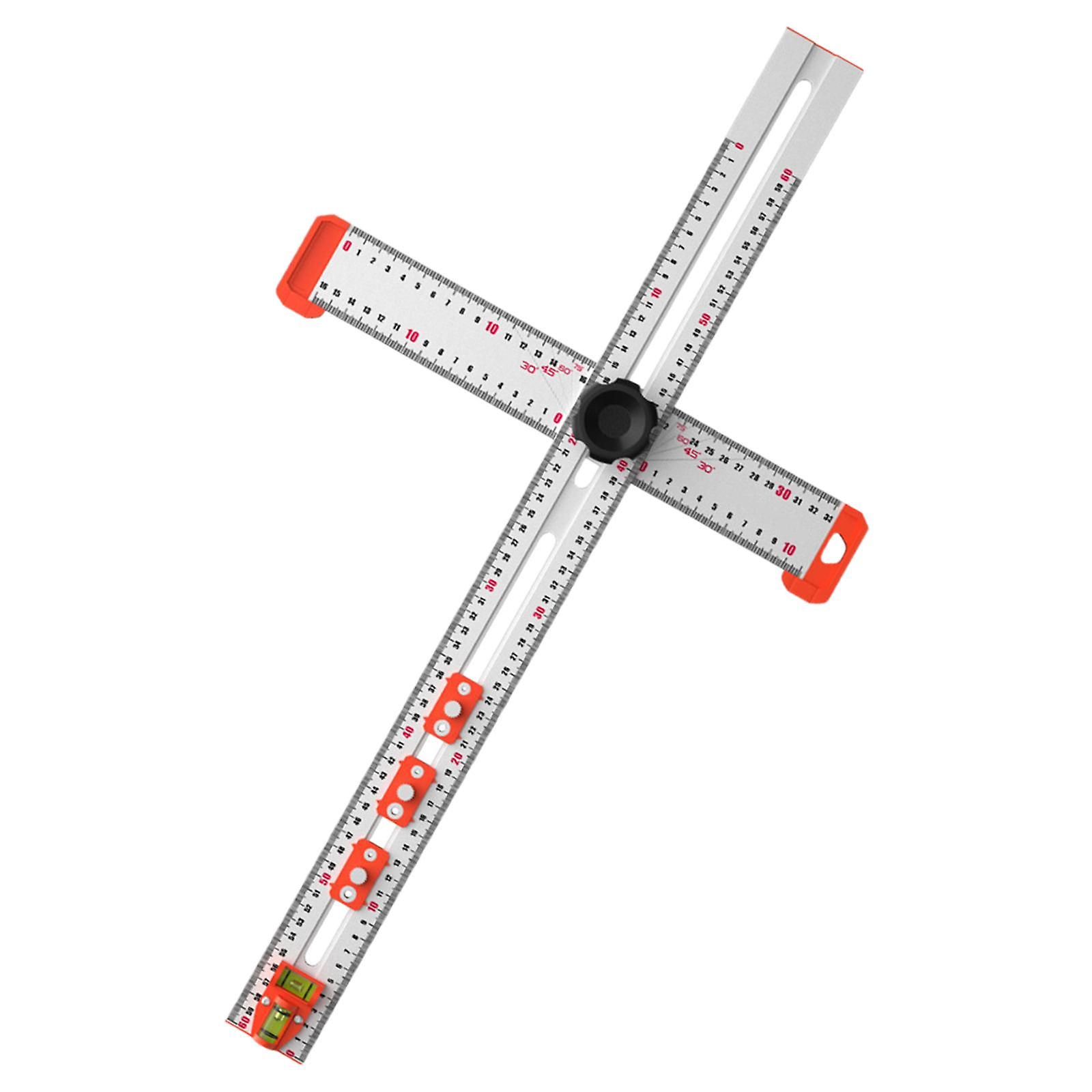 Trebearbeiding T Firkantet linjal Aluminium Boring Posisjonering Linjal for snekring
