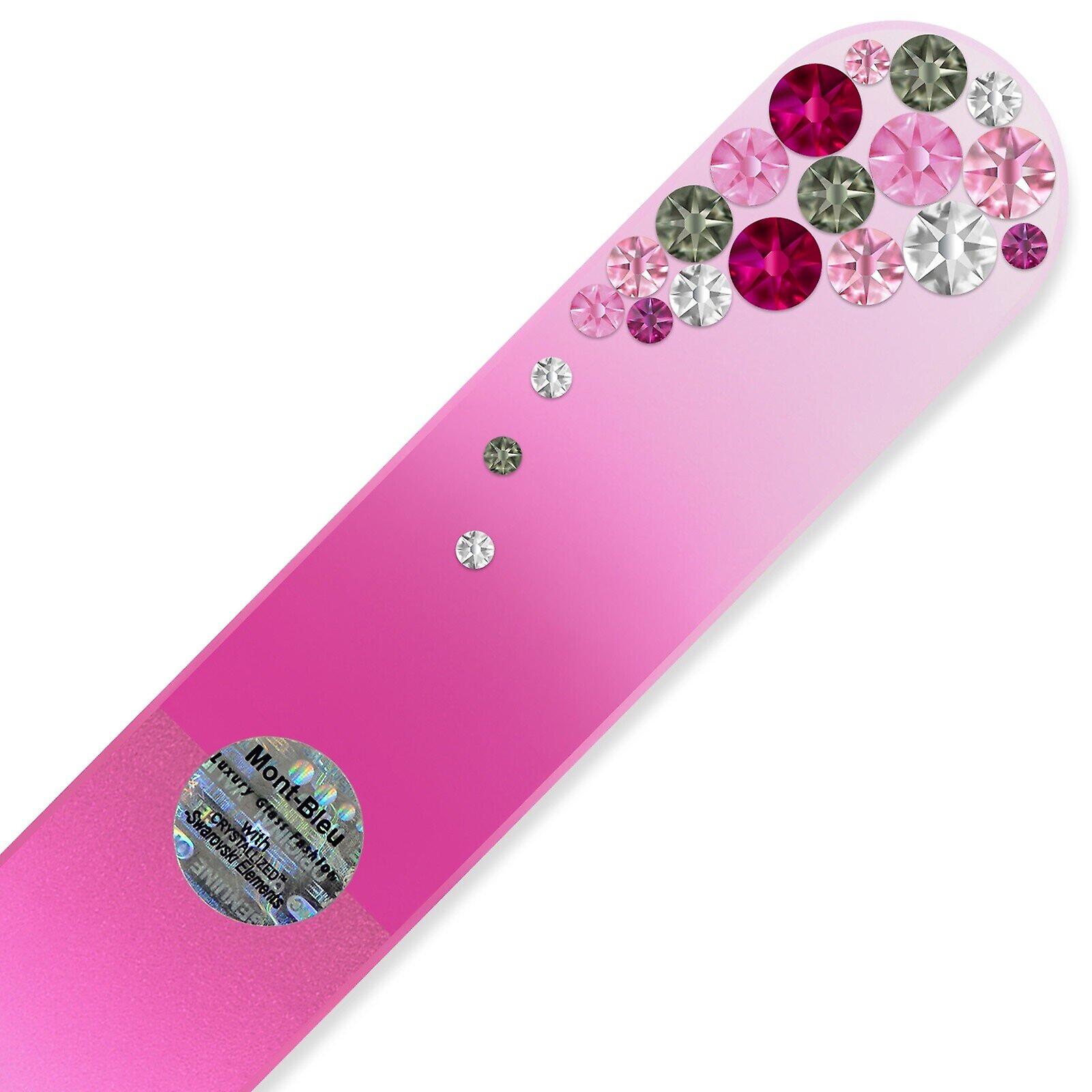 Large Glass Nail File with Swarovski crystals BC-B - Pink