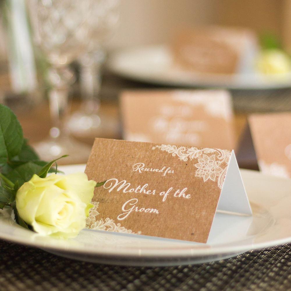 Reserved Wedding Card Set of 4 Mother of Bride Groom Family RUSTIC BROWN