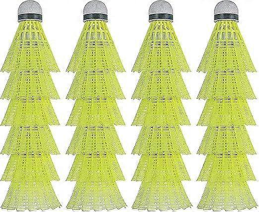 24pcs Badminton Shuttlecocks Birdies, Nylon Feather Shuttlecocks for Badminton with Stable & Durable, Ideal Hitting Practice for Youth Players Indoor