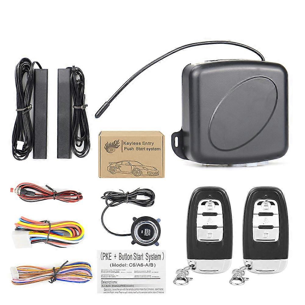 Alarm Car Key Systems Key blade Remote Control  less Entry Engine Start Alarm System Push Button Remote Starter Stop Auto
