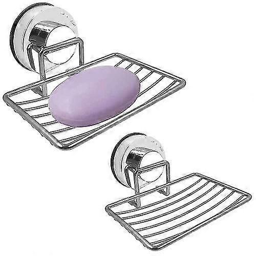 2pcs Soap Dish Suction Cup Rustproof Sponge Holder For Bathroom Kitchen