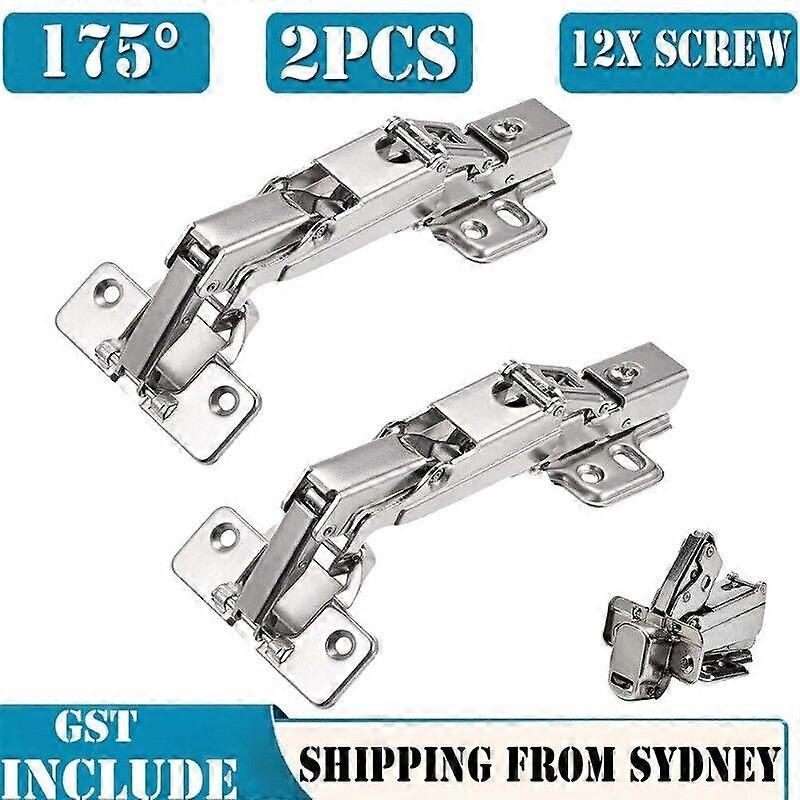 2X 175 Hinge Kitchen Cabinet Cupboard Door Hinge Full Overlay Concealed Corner